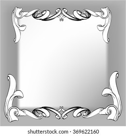 decorative elements in vintage style for decoration layout, framing, for advertising, vector illustration hands