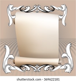 decorative elements in vintage style for decoration layout, framing, for advertising, vector illustration hands