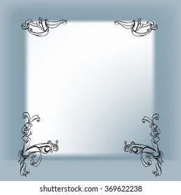 decorative elements in vintage style for decoration layout, framing, for advertising, vector illustration hands
