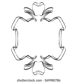 decorative elements in vintage style for decoration layout, framing, for advertising, vector illustration hands