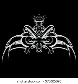 decorative elements in vintage style for decoration layout, framing, for advertising, vector illustration hands
