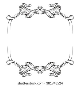 decorative elements in vintage style for decoration layout, framing, for advertising, vector illustration hands
