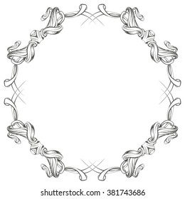 decorative elements in vintage style for decoration layout, framing, for advertising, vector illustration hands