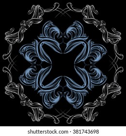 decorative elements in vintage style for decoration layout, framing, for advertising, vector illustration hands