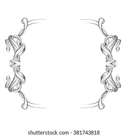 decorative elements in vintage style for decoration layout, framing, for advertising, vector illustration hands