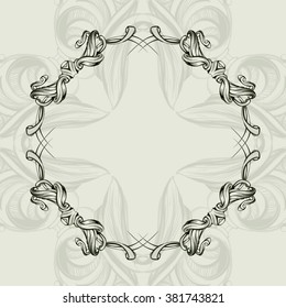decorative elements in vintage style for decoration layout, framing, for advertising, vector illustration hands