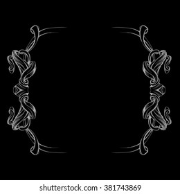 decorative elements in vintage style for decoration layout, framing, for advertising, vector illustration hands