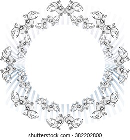decorative elements in vintage style for decoration layout, framing, for advertising, vector illustration hands
