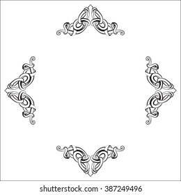decorative elements in vintage style for decoration layout, framing, for advertising, vector illustration