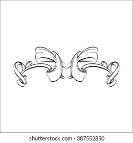 decorative elements in vintage style for decoration layout, framing, for advertising, vector illustration hands