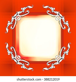 decorative elements in vintage style for decoration layout, framing, for advertising, vector illustration hands