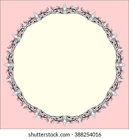 decorative elements in vintage style for decoration layout, framing, for advertising, vector illustration hands
