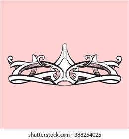 decorative elements in vintage style for decoration layout, framing, for advertising, vector illustration hands
