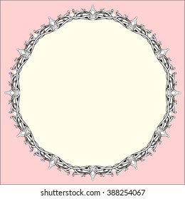 decorative elements in vintage style for decoration layout, framing, for advertising, vector illustration hands