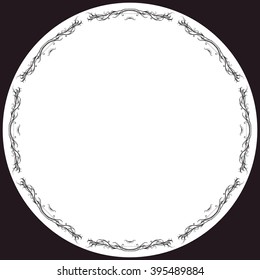 decorative elements in vintage style for decoration layout, framing, for advertising, vector illustration hands