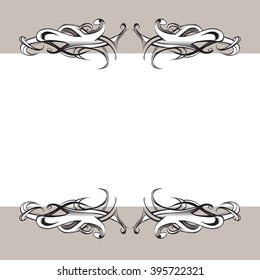 decorative elements in vintage style for decoration layout, framing, for advertising, vector illustration hands