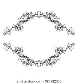 decorative elements in vintage style for decoration layout, framing, for advertising, vector illustration hands