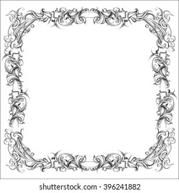 decorative elements in vintage style for decoration layout, framing, for advertising, vector illustration hands