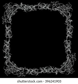 decorative elements in vintage style for decoration layout, framing, for advertising, vector illustration hands