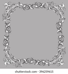 decorative elements in vintage style for decoration layout, framing, for advertising, vector illustration hands