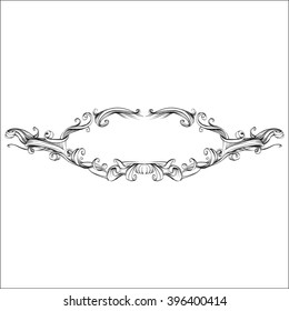 decorative elements in vintage style for decoration layout, framing, for advertising, vector illustration hands