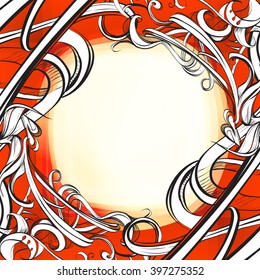 decorative elements in vintage style for decoration layout, framing, for advertising, vector illustration hands