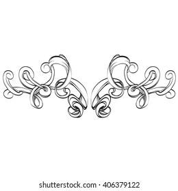decorative elements in vintage style for decoration layout, framing, for advertising, vector illustration