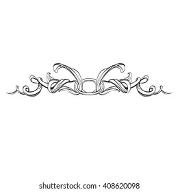 decorative elements in vintage style for decoration layout, framing, for advertising, vector illustration hands