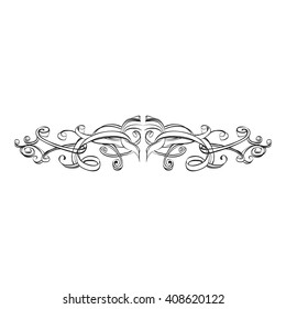 decorative elements in vintage style for decoration layout, framing, for advertising, vector illustration hands