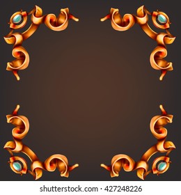 decorative elements in vintage style for decoration layout, framing, for advertising, illustration hands