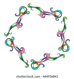 decorative elements in vintage style for decoration layout, framing, for advertising, vector illustration hands