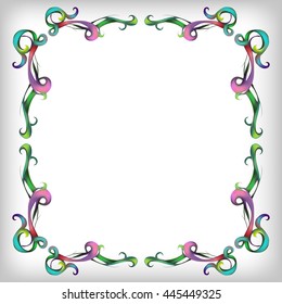 decorative elements in vintage style for decoration layout, framing, for advertising, vector illustration hands