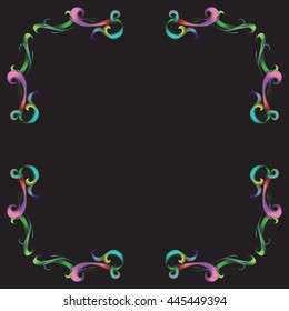 decorative elements in vintage style for decoration layout, framing, for advertising, vector illustration hands