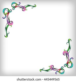 decorative elements in vintage style for decoration layout, framing, for advertising, vector illustration hands