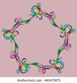 decorative elements in vintage style for decoration layout, framing, for advertising, vector illustration hands