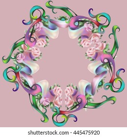 decorative elements in vintage style for decoration layout, framing, for advertising, vector illustration hands