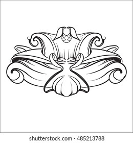 decorative elements in vintage style for decoration layout, framing, for text for advertising, vector illustration hands
