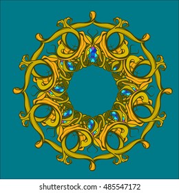 decorative elements in vintage style for decoration layout, framing, for text for advertising, vector illustration hands