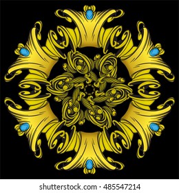 decorative elements in vintage style for decoration layout, framing, for text for advertising, vector illustration hands