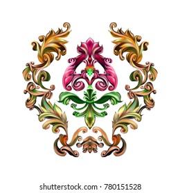 decorative elements in vintage style for decoration layout, framing, for text for advertising, vector illustration hands
