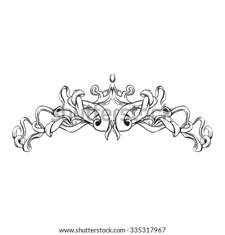decorative elements in vintage style for decoration layout, framing, for tektsta for advertising, vector illustration hands