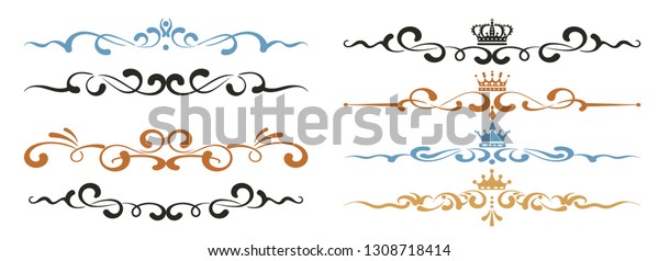 decorative\
elements for your design: drawn dividers-swirl line-hand\
drawn-calligraphic design. vector\
illustration