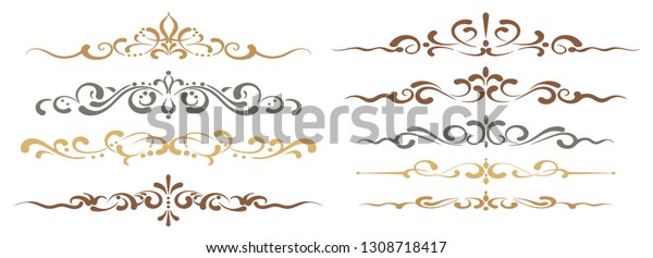 decorative\
elements for your design: drawn dividers-swirl line-hand\
drawn-calligraphic design. vector\
image