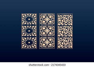 decorative elementsborder frame borders pattern islamic pattern | files dxf | Laser cut panel template | cnc files
