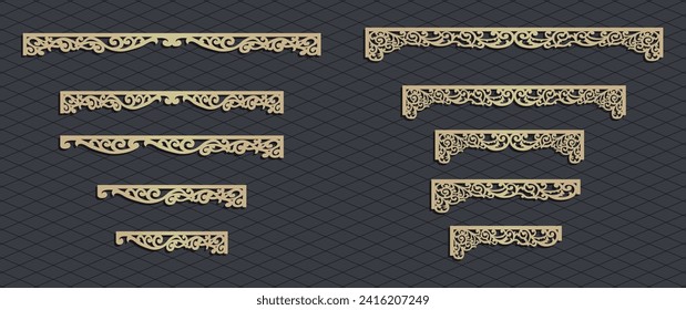 decorative elementsborder frame borders pattern islamic pattern | files eps | Laser cut panel template