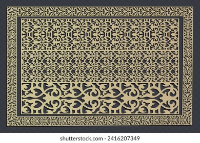 decorative elementsborder frame borders pattern islamic pattern | files eps | Laser cut panel template