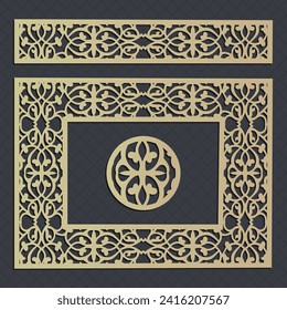 decorative elementsborder frame borders pattern islamic pattern | files eps | Laser cut panel template
