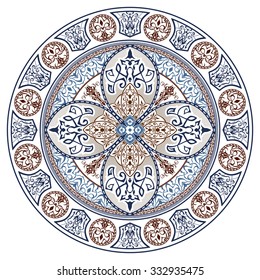 Decorative elements.Orient traditional ornament. Mandala. Oriental and ethnic art theme.