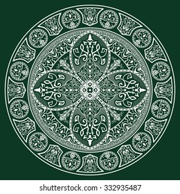 Decorative elements.Orient traditional ornament. Mandala. Oriental and ethnic art theme. 