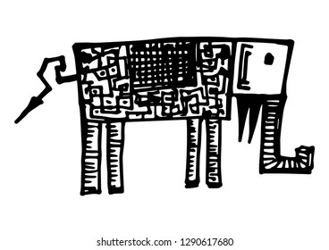 Decorative elephant illustration